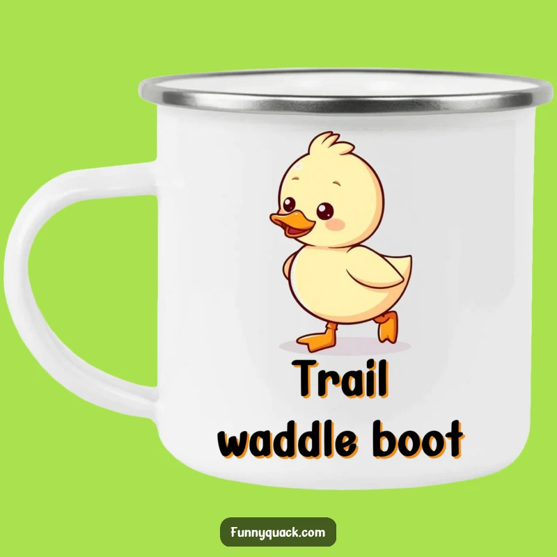 Funny Kawaii Duck Boots Camping Mug: Adventure Fuel with Waddling Fun
