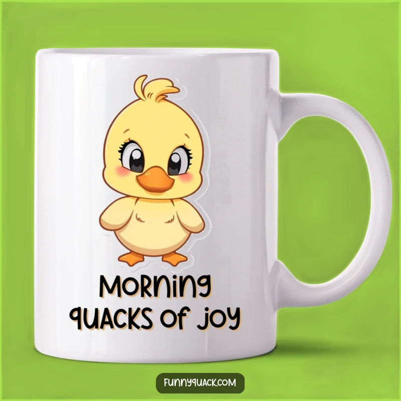 Funny Joyful Duck Mug: Big Eyes, Exaggerated Quack, Hilarious Gift