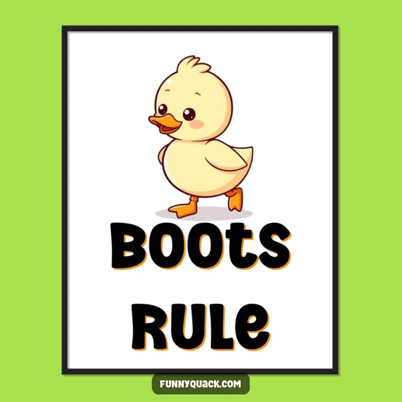 Funny Kawaii Duck Boots Digital Print: Instant Cheer with Waddling Fun