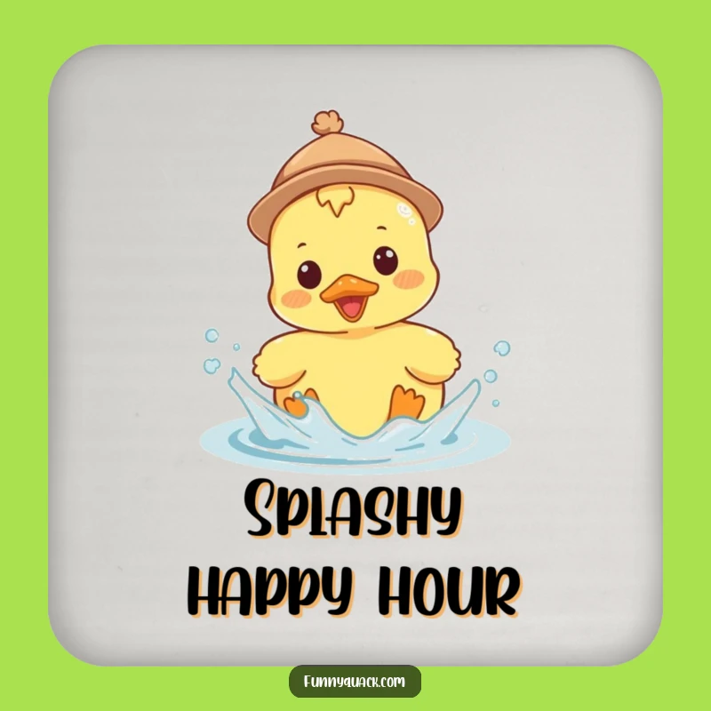 Funny Kawaii Duck Hat Coaster: Protect Surfaces with Splashy Humor