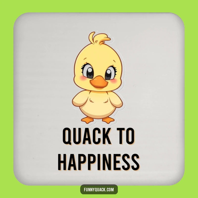 Funny Joyful Duck Coaster: Big Eyes Quack, Protect Surfaces with Glee