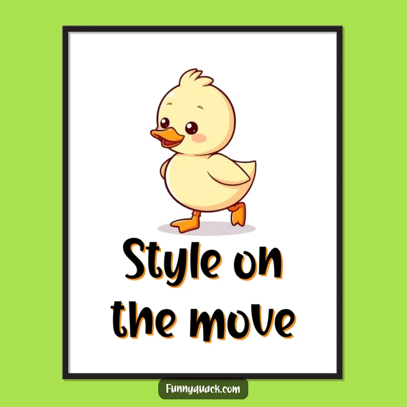 Funny Kawaii Duck Boots Poster: Whimsical Wall Art with Waddling Humor