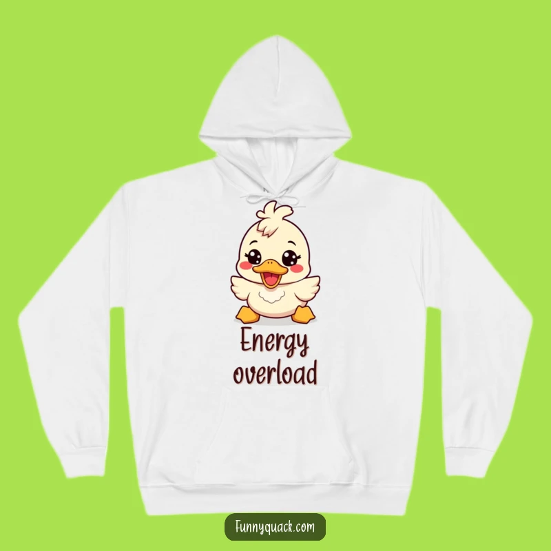 Funny Kawaii Duck Energetic Smile Hoodie: Cozy Cheerful Gift