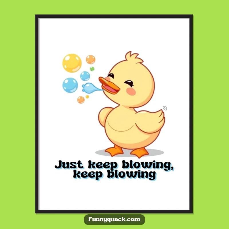 Free Printable Wall Art: Funny Duck Bubbles Poster, Whimsical Downloadable Decor!