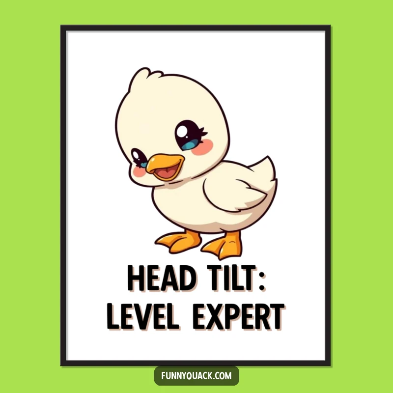 Free Printable Wall Art: Playful Duck Head Tilt Quirky Humor Downloadable Art