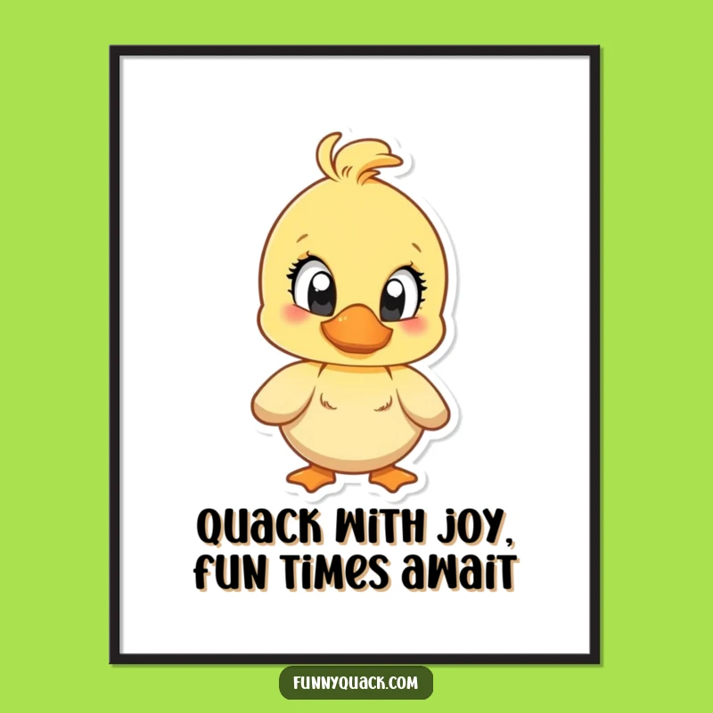Funny Free Printable Wall Art: Joyful Quacking Duck, Cheerful Downloadable Decor