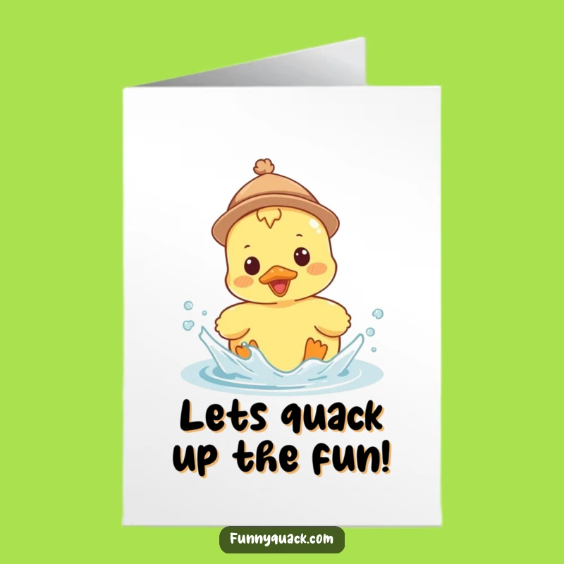 Free Printable Birthday Duck Card - Fun Splashy Hat Hat - Downloadable Gift!
