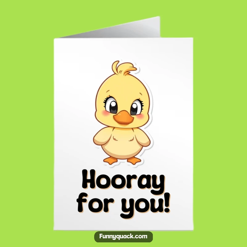 Free Printable Congrats Card: Joyful Quacking Duck, Funny Downloadable Cheers