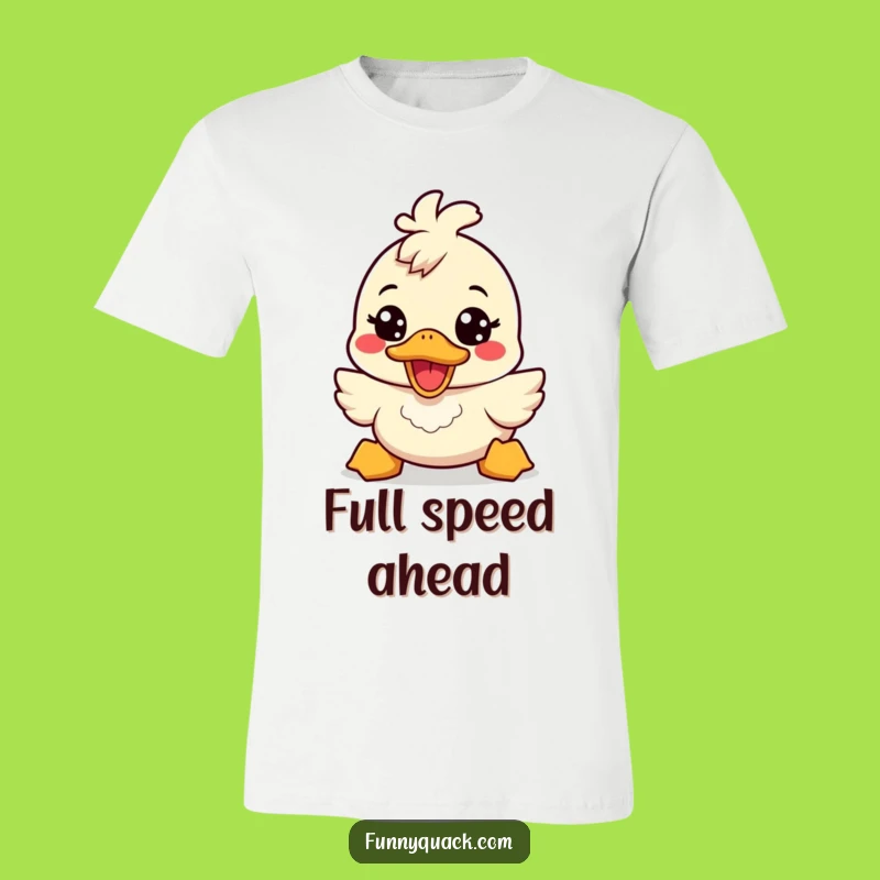 Funny Kawaii Duck Energetic Smile T-Shirt: Cheerful Duck Tee