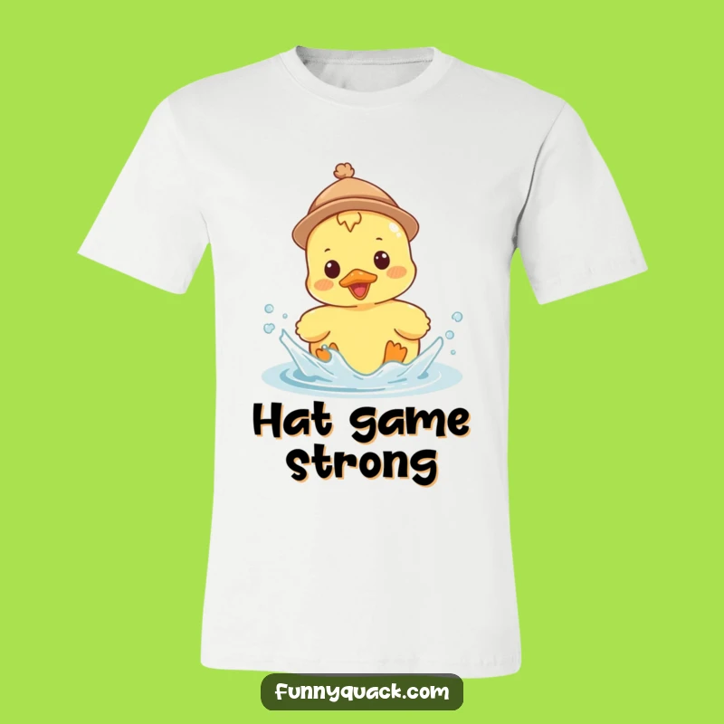 Funny Kawaii Duck Hat T-Shirt: Wearable Fun with a Tiny Hat and Splash