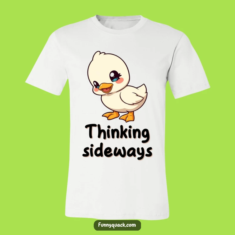 Funny Kawaii Duck Head Tilt T-Shirt: Playful Quacking Humor Tee