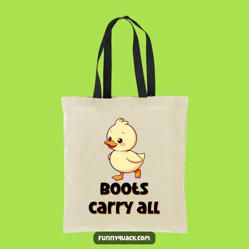 Funny Kawaii Duck Boots Tote Bag: Carry Your Waddling Fun Everywhere