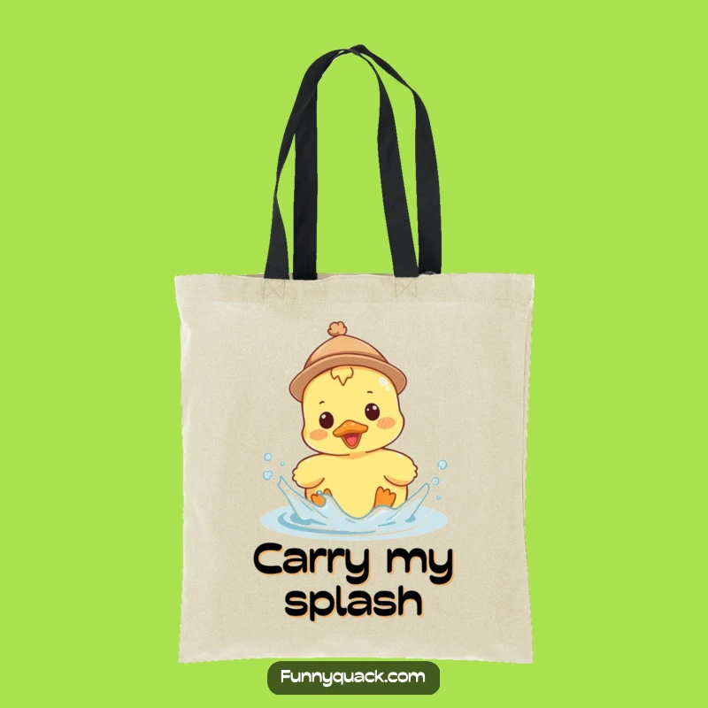 Funny Kawaii Duck Hat Tote Bag: Carry Your Splashy Fun Everywhere