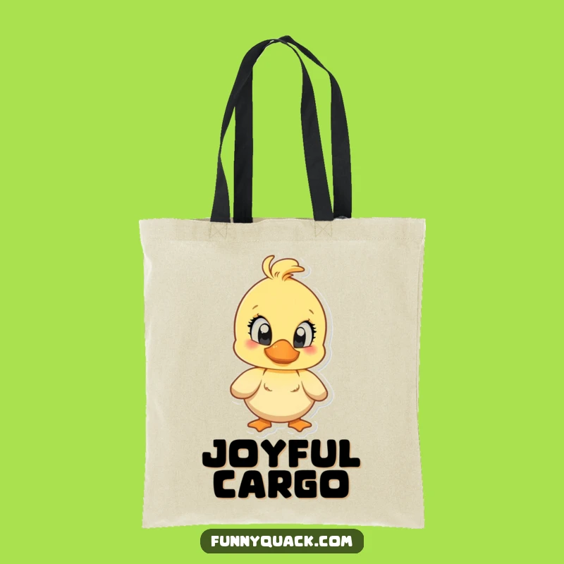 Funny Joyful Duck Tote Bag: Big Eyes Quack, Carry Your Happiness
